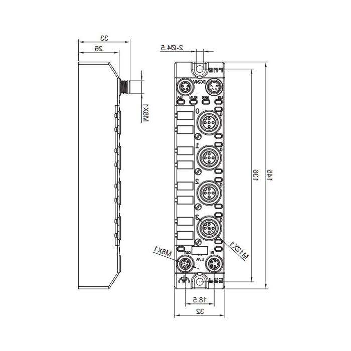 Support EtherCAT protocol、4 ports、IO-Link Master、 Class A、006AA1