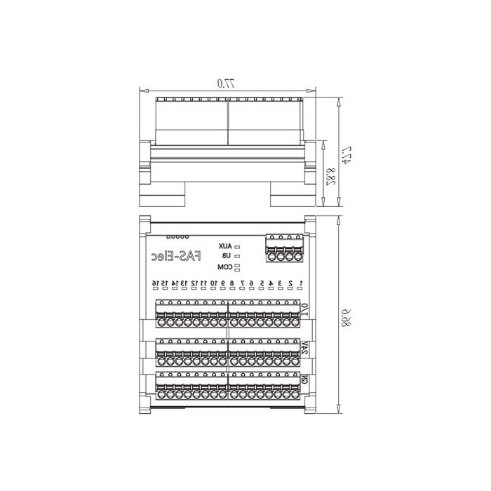 IP20、IO-Link Hub、NPN、16DI/DO adaptive、Terminal module、00BS52S