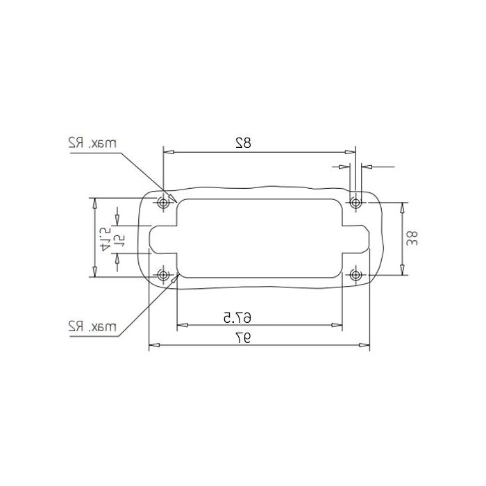  Inch-size rectangular Multi-connector H10B-M3-M