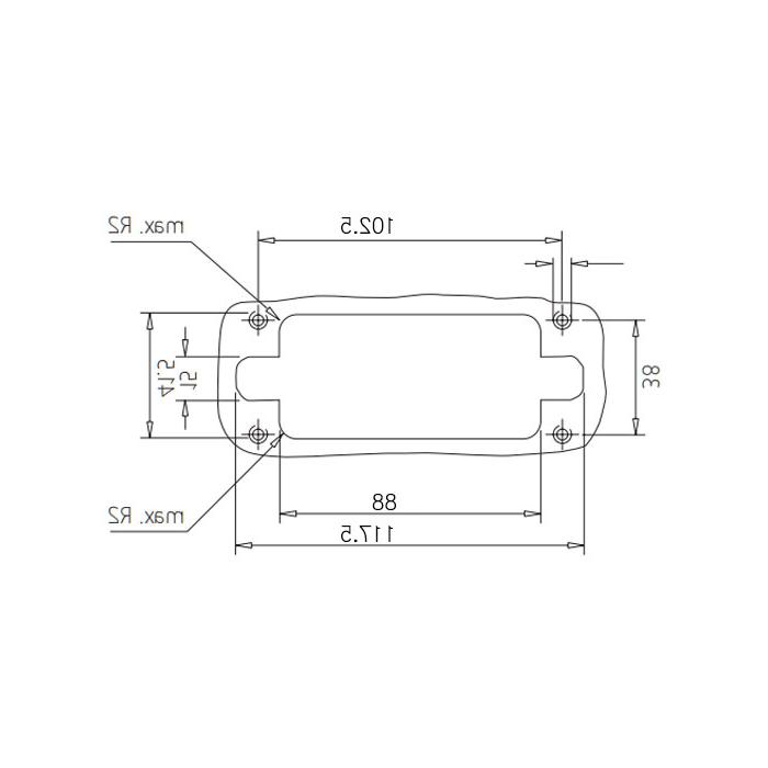  Inch-size rectangular Multi-connector H16B-M4-M