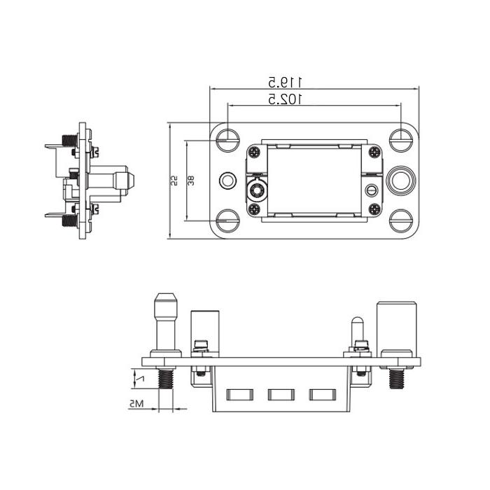  Inch-size rectangular Multi-connector H16B-M4-M