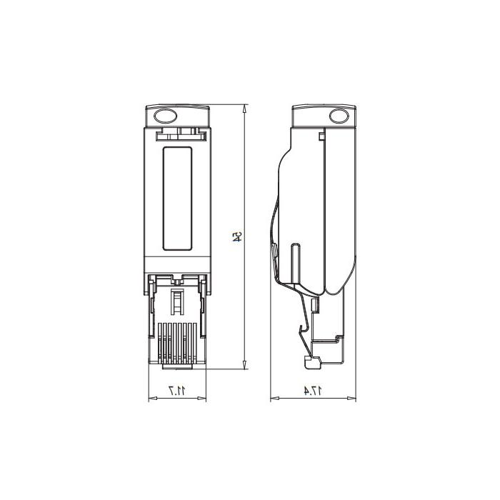 RJ45 straight male、Insulation displacement  connection technology、Metal shielding 、0CF161 